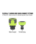 Garden Hose Quick Connect Fittings Kit With Two Piece Coupler And Plug For Standard Three Quarter Inch Hose Threads