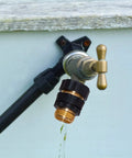 12 Piece 3/4 Inch Garden Hose Quick Connectors Set Aluminum Male And Female Quick Release Fittings With Rubber Washers in use