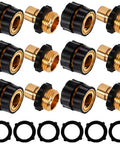 12 Piece 3/4 Inch Garden Hose Quick Connectors Set Aluminum Male And Female Quick Release Fittings With Rubber Washers