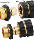No-Fuss Three Quarter Inch Garden Hose Quick Connect Fittings Kit With Nine-Piece Universal Male And Female Quick Release Connectors