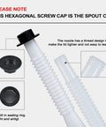Spout Replacement Kit For Gas Cans With Preinstalled Gaskets, Universal Nozzle, Hexagonal Screw Cap, and Sealing Ring.