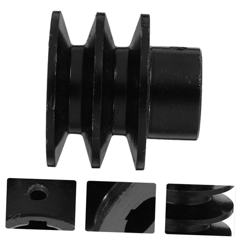 Side view of Double Groove V-Belt Pulley for Gas Engines Water Pump Replacement Smooth Operation showing grooves and hub.