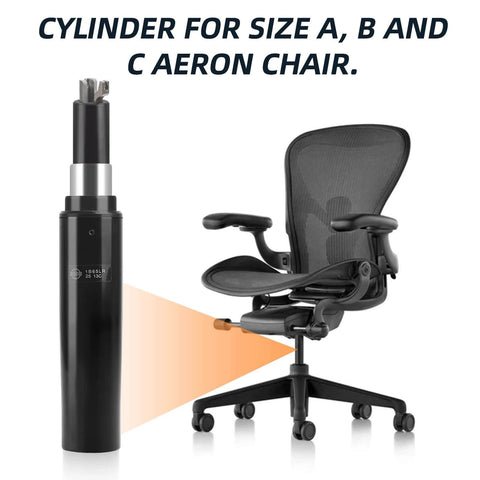 Heavy Duty Gas Lift Cylinder for Herman Miller Aeron Chair, 4 Hydraulic Piston with 500 lbs, Part #7 1B65LR, beside Aeron chair
