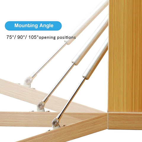 75, 90, and 105-degree mounting angles of 100N/22lb Gas Spring Hinge Slow Down Drop Leaf of Cabinets Desks Slowly Open Drop Leaf Pack of 2