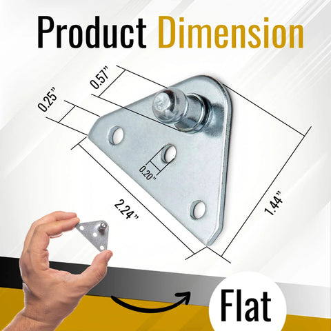 Heavy Duty Gas Strut Mounting Bracket Pack Of 12 With 12 Gauge Steel Construction And Zinc Plating Dimensions Diagram