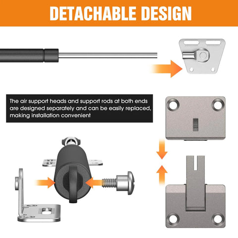 Drop Down Gas Struts,Gas Spring Hinge,for Cabinet and Desk Downward Flap Slowly Down,with 90 Degree, detachable design features