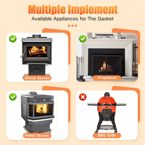 Wood Stove Door Gasket Cement High Temp RTV Silicone Adhesive Up To 850F For Fiberglass Gasket Rope Seals use appliances