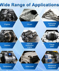 Various automotive and industrial components, illustrating applications for High Temperature Black Gasket Maker Sealant.
