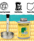 Leak-Proof Ethanol E10 And E85 Thread Sealant For Fuel Lines And Pipe Threads, Gasoila non-toxic green paste with brush-in-cap