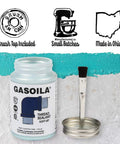 Soft Set Pipe Thread Sealant For Metal And Plastic By Gasoila, Non Hardening Paste With Brush Cap shown with open cap and brush