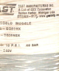 Label on Gast 1023-101Q-SG608X Replacement Rotary Vane Septic Air Pump showing model number and specifications