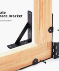 Heavy Duty Anti Sag Gate Kit With Latch For Wooden Fence Gates, corner brace brackets, rust resistant steel hardware shown.