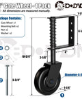 4.3 Inch Heavy Duty Gate Caster With Bearing And Spring Loaded Gate Wheel, 360 Degree Rotation For Wooden Gates, Fences And Metal Tube Gates, Supports Up To 220 Lb, Black, 1 Pack Easy To Install.
