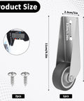 Gate Caster Wheels Replacement For Doors And Furniture Sinking Bottom Pulley Directional Wheel with dimensions and screws displayed.