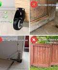 2 Pcs Gate Caster Wheels Replacement Anti Friction Gate Caster Anti Sag Door Bottom Support Wheels 2 Inch in use