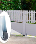 Two Pack Gate Caster Wheels Replacement 1.6 Inch Rubber Rolling Swivel Casters Non Slip Pulley Directional Wheel installed on garden gate