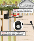 Heavy Duty 11 Inch Gate Spring Self Closing Black Steel Outdoor Gate Closer installation on vinyl fence
