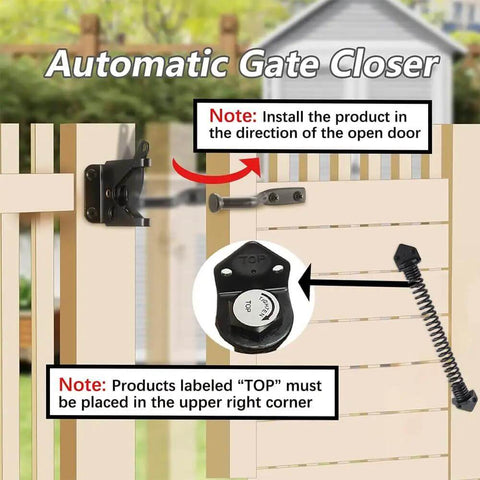 Heavy Duty 11 Inch Gate Spring Self Closing Black Steel Outdoor Gate Closer installation on vinyl fence