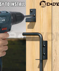 18 Inch Cane Bolt Gate Drop Rod Heavy Duty Gate Hardware installation on wooden gate