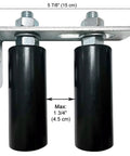 Universal Slide Gate Guide Roller 4 Inch Black L Rear Post Bracket With Adjustable Dual Nylon Rollers For Sliding Gates