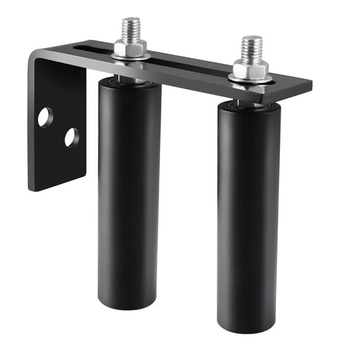 Slide Gate Guide Roller Assembly With Dual Nylon Rollers And L Post Bracket For Heavy Duty Gates And Fences Pack Of 2 UHMW Nylon Wheels