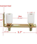 Slide Gate Guide Roller With L Post Bracket, adjustable dual nylon rollers for sliding gates, galvanized steel construction
