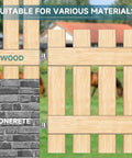 2 Pack Heavy Duty Gate Hinges, Wall Mount Gate Hinge Set showcased on wooden and concrete fences, robust support for farm gates.