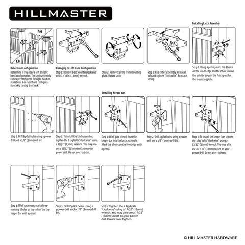 Instructions for installing Beefy Heavy Duty Self Locking Gate Latch For Wooden Fence Post Mount Automatic Gate Lock