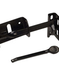 Heavy Duty Gate Latch For Wooden Fence With Self Locking Thumb Latch 8 Inch Handle Steel Black Finish Gate Kit shown close-up