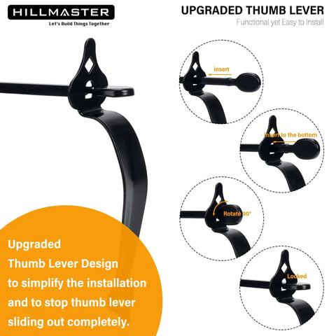 Self Locking Gate Latch Built Tough For Wooden Fences And Gates With 9 Inch Gate Handle, close-up of thumb lever design, black finish