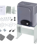 1400lb Sliding Gate Opener Hardware Security System Kit with electric rolling motor and steel housing components