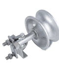 Sliding Gate Rollers For Chain Link Fences Fit One And Seven Eighths Inch Or One And Five Eighths Inch Gate Frames With Rear Pipe Track Wheels Pack Of One Includes A Single U Bolt Durable Heavy Duty Steel Construction For Outdoor Use metal gate roller and U bolt