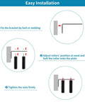 Installation steps for Slide Gate Guide Roller Assembly With Dual Nylon Rollers And L Post Bracket For Heavy Duty Gates And Fences Pack Of 2 UHMW Nylon Wheels On AISI 1045 Steel Bracket With Black Powder Coat For Durability.