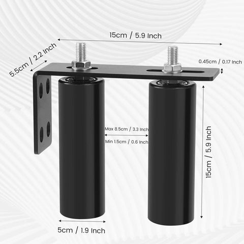 6"Gate Roller Guide,Sliding Gate Hardware with L-Sliding Gate Brackets,universal adjustable heavy duty sliding gate rollers front view
