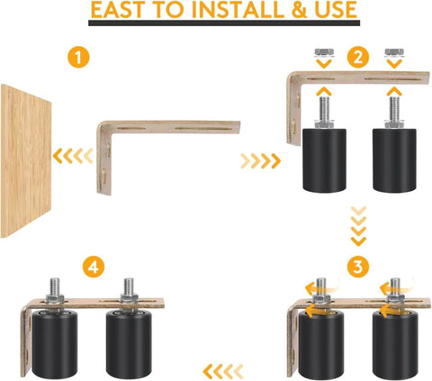 Installation guide for 2 Pack Gate Roller Guide, Sliding Gate Hardware with L-Sliding Gate Brackets, Sliding Gate Kit components