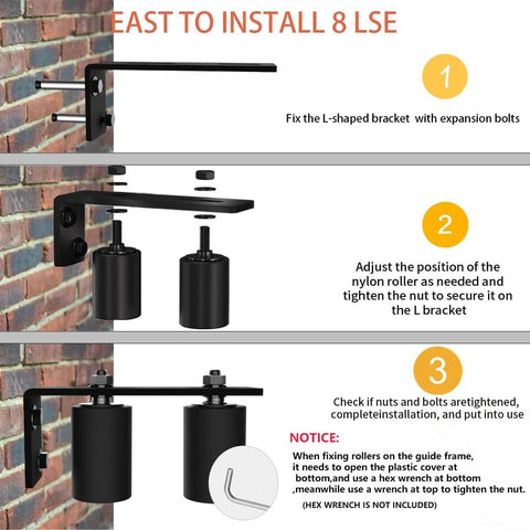 6 Inch Gate Roller Guide With L Bracket Universal Adjustable Gate Roller For Sliding Gates installation instructions.