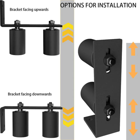 6 Inch Gate Roller Guide With L Bracket Universal Adjustable Gate Roller For Sliding Gates Heavy Duty Sliding Gate Kit For Door Hardware And Sliding Gates Two Pack Black Ideal For Wooden And Metal Gates Smooth Quiet Operation options for installation