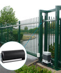 Installed Two Pack Slide Gate Guide Rollers With C Bracket For 6 Inch Gates, showing nylon rollers and steel bracket set