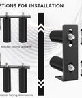 6"Gate Roller Guide,Sliding Gate Hardware with L-Sliding Gate Brackets showing upward and downward installation options