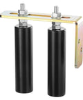 Sliding Gate Kit 6 Inch Gate Hardware With L Bracket Universal Adjustable Gate Rollers Heavy Duty Black Gate Guide Roller For Sliding Gates And Rolling Doors Rust Resistant Steel And Wear Resistant Nylon Bearings, close-up view