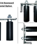 Universal Slide Gate Guide Roller 4 Inch Black L Rear Post Bracket With Adjustable Dual Nylon Rollers For Sliding Gates