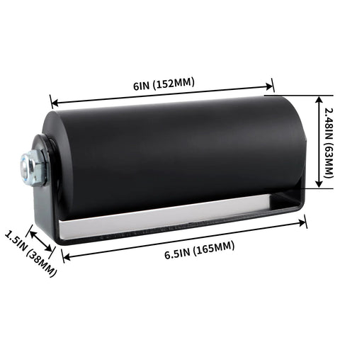 Close-up of Two Pack Slide Gate Guide Rollers With C Bracket For 6 Inch Gates Nylon Gate Rollers 2.48 Inch Roller Diameter