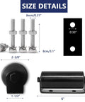 Size details of the 2Pack Slide Gate Guide Roller with C Post Welded Bracket, showing dimensions and components.