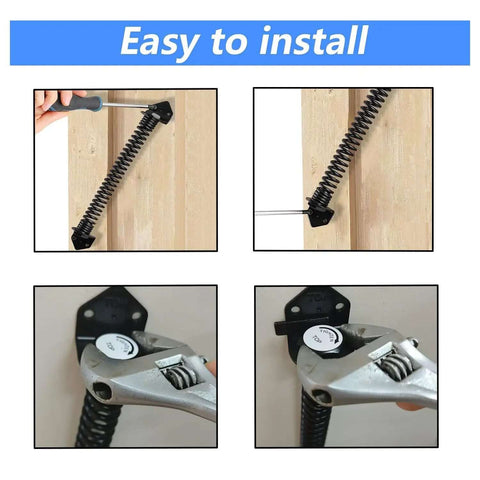 Installation steps for Heavy Duty 11 Inch Gate Spring Self Closing Black Steel Outdoor Gate Closer for Wooden and Vinyl Fences.