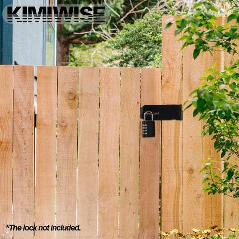 3 Inch Stainless Steel Heavy Duty Door Hasp Latch With Screws For Personal Privacy And Security Protection, Rust Resistant 304 Stainless Steel Padlock Latch Designed For Outdoor Use And Long Lasting Durability installed on a wooden gate.