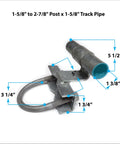 Rolling Sliding Gate Track Bracket For 1-5/8 Inch Track Pipe And Post, Fits Chain Link Fence Posts From 1-5/8 To 2-7/8 Inches, metal construction