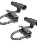 Rolling Sliding Gate Track Bracket For 1-5/8 Inch Track Pipe And Post showing two galvanized steel brackets, pack of two.