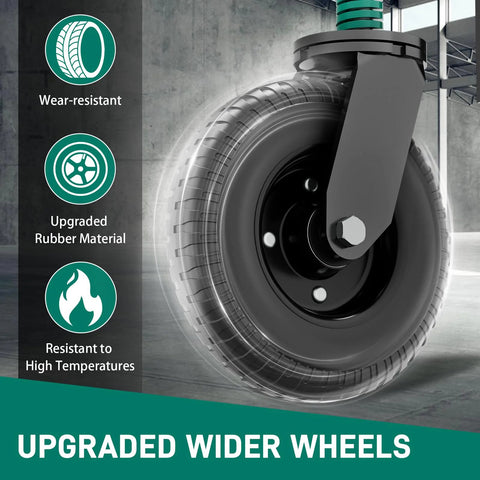 Heavy Duty Gate Wheel 8 Inch With Spring Loaded 360 Degree Rotation Gate Caster Kit for Wooden Gates and Metal Tube Gates