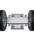 Rolling Gate Wheel Carrier 6 Inch For Chain Link Fences And Sliding Gates With 2 Hard Rubber Wheels Adjustable Carrier For Straight Gate Run Solid Axle And Ridged Carrier Frame Galvanized Steel Bracket Residential Gate Parts 7 Inch Wheel To Wheel Span