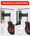 Installation options for Heavy Duty Gate Wheel With 8 Inch Wheel 600 Lbs Capacity Shock Absorbing Spring Swivel Gate